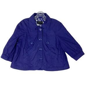 MARKS & SPENCER Limited Collection Jacket UK 14/US 10 Purple Pea-Coat Button